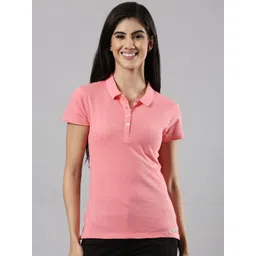 Femmora Women Polo Collar Comfortable Fit Pure Cotton T-shirt-picture-10