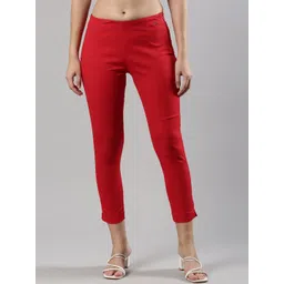 Femmora Women Solid Mid Rise Comfort Regular Fit Regular Trousers-picture-35