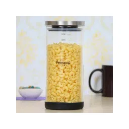 Femora Borosilicate Glass Storage Jar with Steel Lid (1300 ml) - Set of 4-picture-37