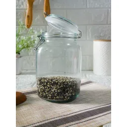 Femora Transparent Glass Round Jars With Airtight Steel Lid (1500ml) - Set of 4-picture-43