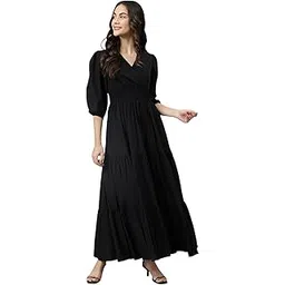 femvy Designer Solid Rayon V-nack Gown for Women-picture-44