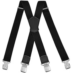 5cm X Back Adjustable Suspenders with 4 Clips for Men and Women Elastic Strap-image-5