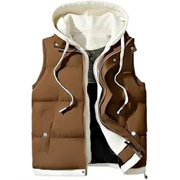 fensir Unisex Winter Cotton-Padded Vest for Men Women Teens Loose fit Warm Waistcoat-picture-45