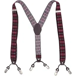 Men's Y Shaped Suspenders with 6 Clips Adjustable Elastic Straps-image-41
