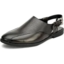 Faux Leather Ethnic Sandals for Men-image-44