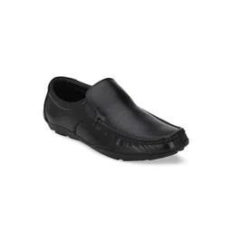 Fentacia Men Black Solid Leather Formal Slip-Ons-picture-19
