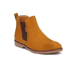 Fentacia Men Tan Solid Chelsea Boots-picture-30
