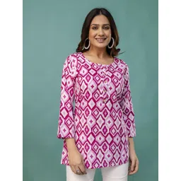 FERANOID Geometric Printed Pure Cotton Short Kurti-picture-32