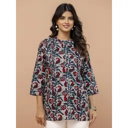 FERANOID Mandarin Collar Printed Ethnic Tunic-picture-34