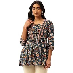 feranoid Princess Cut Top for Women - 3/4 Sleeves with Front Drawstrings (S-XXL)-picture-12