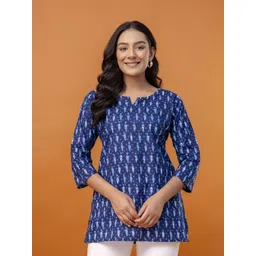 FERANOID Women Ethnic Motifs Printed Pure Cotton Kurti-picture-12