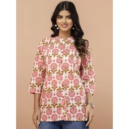 FERANOID Women Ethnic Motifs Printed Pure Cotton Kurti-picture-10