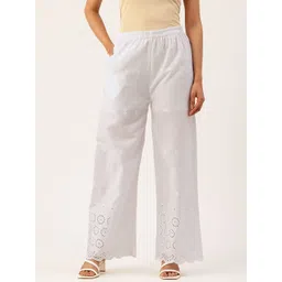 FERANOID Women Floral Embroidered Knitted Ethnic Palazzos-picture-33