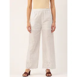 FERANOID Women Floral Embroidered Pure Cotton Knitted Ethnic Palazzos-picture-11