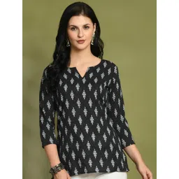 FERANOID Women Floral Printed V-Neck Pure Cotton Kurti-picture-29