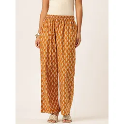 FERANOID Women Paisley Printed Pure Cotton Ethnic Palazzos-picture-30