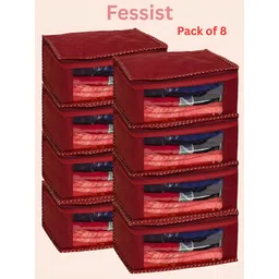 Fessist Maroon 8 Pieces Quilted Suit Organisers-picture-23