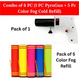 Pyro Combo Pack of 1+5 Color Fog Refills | For Wedding, Haldi Party Celebration Fog & Haze Machine-image-31