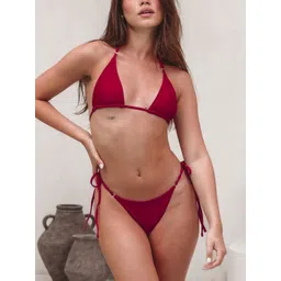 feuty Halter Neck Sleeveless Swim Bikini Set image 5