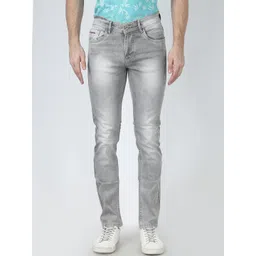 FEVER Men Grey Slim Fit Heavy Fade Stretchable Cotton Jeans-picture-33