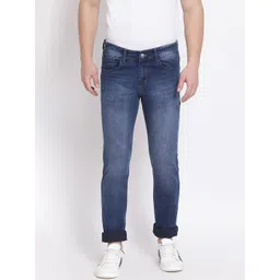 FEVER Men Navy Blue Slim Fit Light Fade Stretchable Jeans-image-28