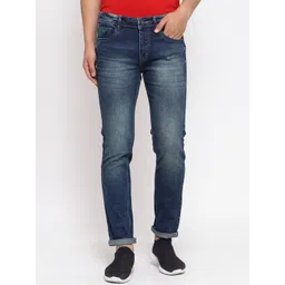FEVER Men Navy Blue Slim Fit Light Fade Stretchable Jeans-image-29