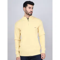 FEVERFEW Men Solid Shirt Collar Straight Pullover Sweater-picture-24