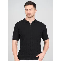 FEVERFEW Men Striped Polo Collar Slim Fit T-shirt-picture-19