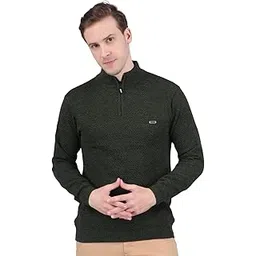feverfew Men's Full Sleeve Self-Design High Neck Sweater with Half Zipper-picture-12
