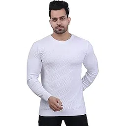 feverfew Mens Stylish Soft Pullover Sweater | Men's Sweater Casual wear Sweater for Men | Full Sleeves Sweater | Self Design Round Neck Sweater-picture-12
