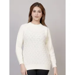 FEVERFEW Self Design Round Neck Long Sleeves Woollen Pullover-picture-20