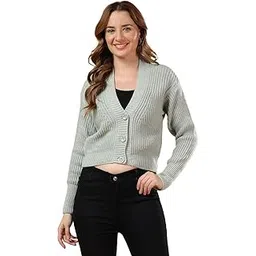 feverfew Stylish Vneck Sweater | Women's Knitted Sweater | Self Design | Casual Wool | Sweaters for Ladies | Cardigans Sweaters-picture-32