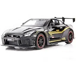 FEXXA 1:32 Scale Exclusive Alloy Metal Pull Back Die-cast Car Model with Sound Light Mini Auto Toy for Kids Metal Model Toy Car with Sound and Light? (1:32 Nissan GTR -Black)-picture-15