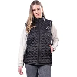 feyona Polyester Women Sleeveless Jacket Black-picture-16