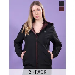 FEYONA Women Pack of 2 Hooded Solid Cotton Open Front Jackets-picture-15