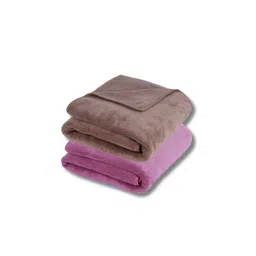 Fezora Brown & Purple 2 Pieces Microfiber 400 GSM Bath Towels-picture-21