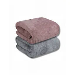 Fezora Grey & Burgundy 2 Pieces Microfiber 400 GSM Super Absorbent Bath Towels-picture-18
