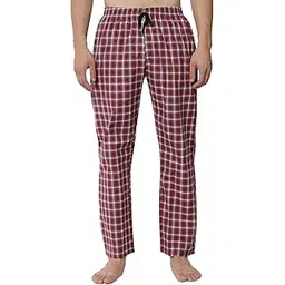 fflirtygo Mens Super Combed Cotton Checkered Checkmate Pyjama, 100% Cotton Export Quality Fabric, Burgundy Check Pyjama for Men, Men�s Leisure Wear, Night Wear Pajama-picture-22