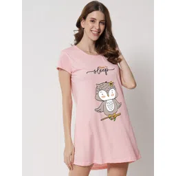 FFLIRTYGO Pink Printed Nightdress-picture-30