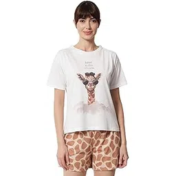 fflirtygo Top and Short Set for Women Night Wear, Lounge Wear Printed Pure Cotton Top & Short Set, Printed Top and Shorts Set for Women Night Suit Set-picture-34