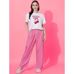 FFLIRTYGO Women Graphic Printed Round Neck Night suit-picture-18