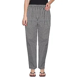fflirtygo Women's Cotton Checkered Pajama (GMP2005_B_Brown_Large)-picture-45