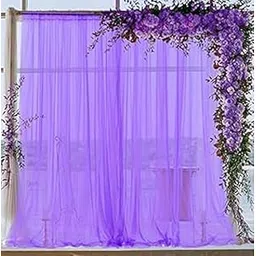 FI - FLICK IN 1 Pcs Purple net Curtain Cloth for Decoration Backdrop for Birthdays, Christmas, Anniversary, Baby Shower, Photo Shoot, Wedding Party, Stage Background(Pack of 1)-picture-11