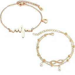 fianoeir 2 Pieces Anklet for Women, Stylish Anklets Anklet for Girls, Adjustable Fancy Foot Jewelry for Usually Occasions, Lightweight Comfortable Wear (Golden)-picture-31