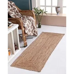 FIASCO Jute Reversible Braided Natural & Handwoven Jute Carpet, Carpet for Living Room Braided Rug, Offices Carpet, Guest Room Size (40X60 CM Natural Jute)-picture-10