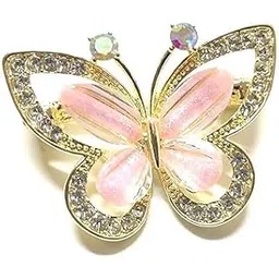 fictious Butterfly Brooch for Saree & Bridal Wear Stylish Rhinestone Encrusted Enamel Metal Pin for Dupatta, Coat, Blazer, Scarf, Gown & Party Outfits – Women’s Traditional & Western Jewelry (1PCS) (Multicolor)-picture-19