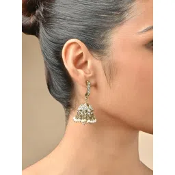 Fida Gold Plated Kundan Dome Jhumka Earrings-picture-11