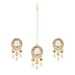 Fida Gold-Plated Kundan-Studded & Beaded Jewellery Set-picture-21