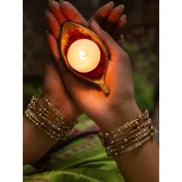 Fida Gold-Plated White Kundan-studded Traditional Bangles for Women - Set of 12-picture-34