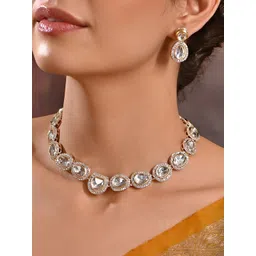 Fida Silver-Plated Stone-Studded Choker Jewellery Set-picture-25